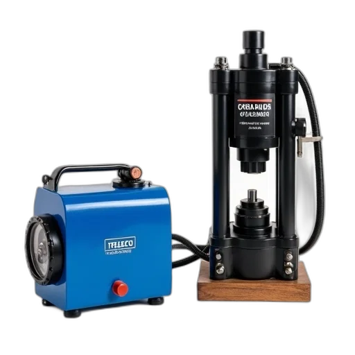 blue, electric, hydraulic, pump, digital, pressure, gauge, connected transparent PNG cut-out