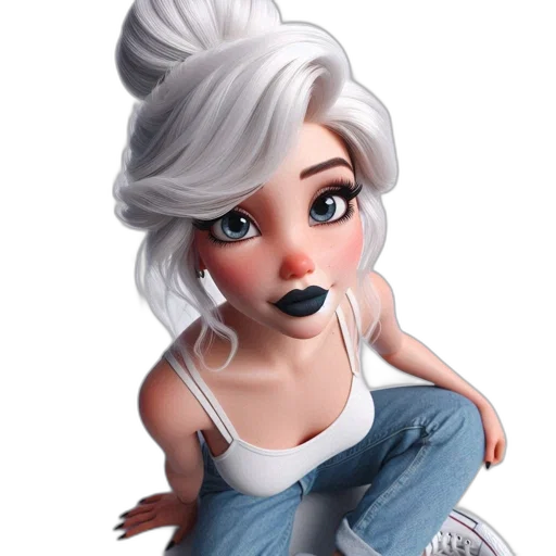cartoon, 3d render, concept art, fantasy art, monochrome, dark, animated, character transparent PNG cut-out