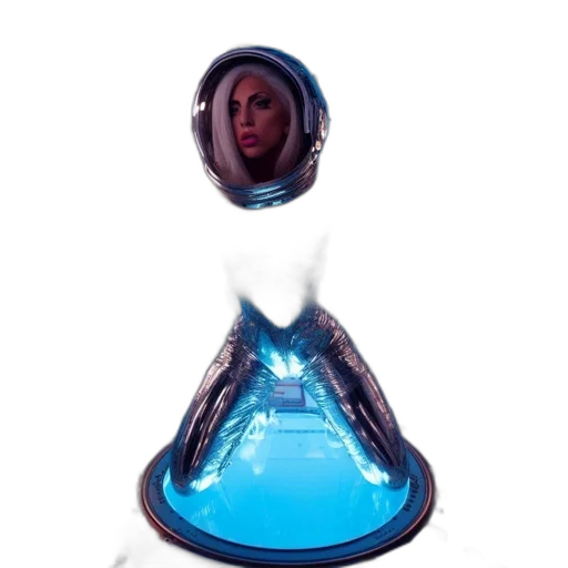 robot, bottle, face, dress, concept art, 3d render, vaporwave, outer space transparent PNG cut-out