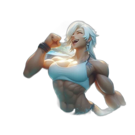 weapon, face, robot, staff, concept art, 3d render, vaporwave, fantasy art transparent PNG cut-out