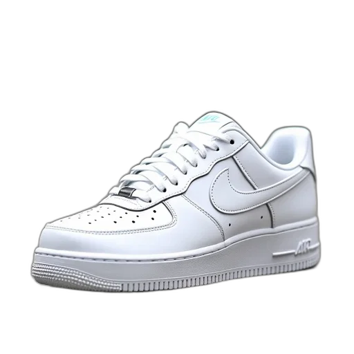 shoes, 3d render, vaporwave, photorealistic, nike, air, force, low transparent PNG cut-out