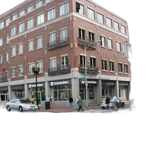 building, 3d render, city street, street, scene, brick, housing, citizens transparent PNG cut-out