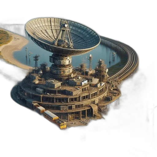 building, robot, concept art, 3d render, photorealistic, fantasy art, outer space, large transparent PNG cut-out