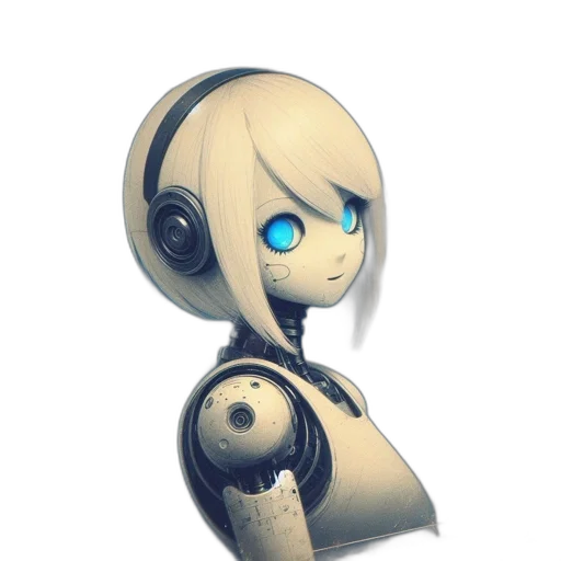 robot, face, staff, mask, concept art, cyberpunk, 3d render, pixel art transparent PNG cut-out