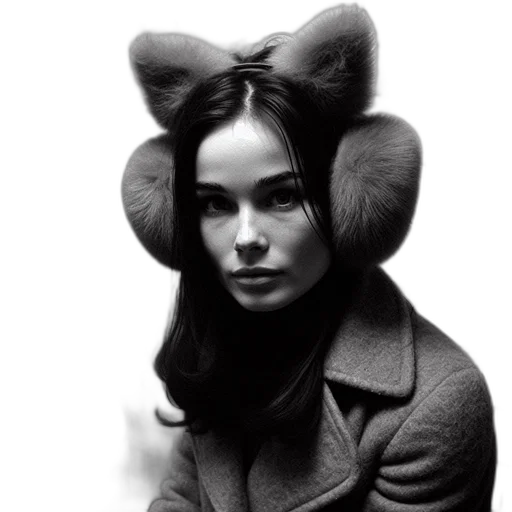 hat, animal, mask, crown, photorealistic, young, woman, coat transparent PNG cut-out