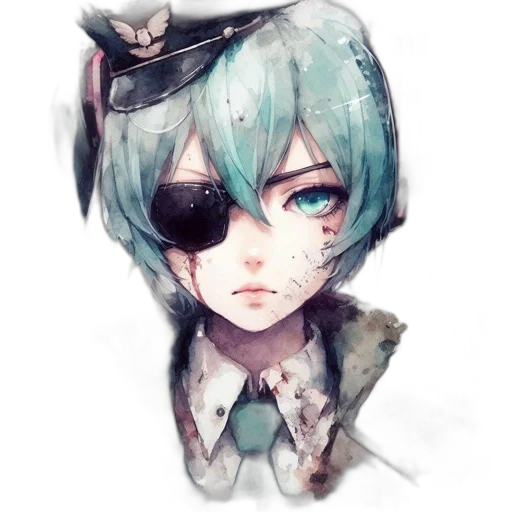 mask, face, robot, weapon, watercolor, anime, concept art, fantasy art transparent PNG cut-out