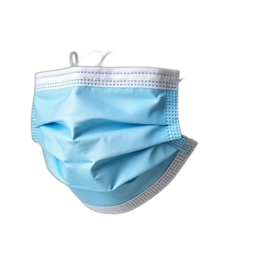 mask, dress, hat, 3d render, blue, pastel, surgical, pleated transparent PNG cut-out