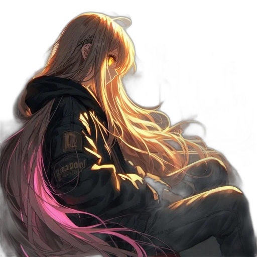 jacket, hair, dragon, concept art, fantasy art, cyberpunk, anime, dark transparent PNG cut-out