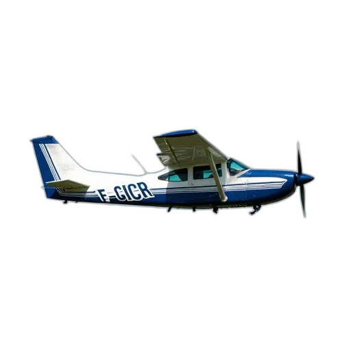 3d render, small, propeller, plane, registration, number, f-gicr, flying transparent PNG cut-out