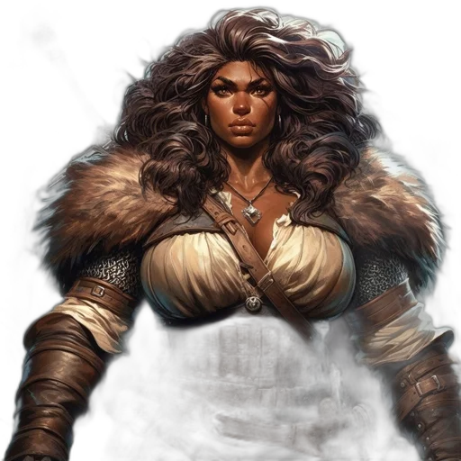 fantasy art, concept art, comic book art, photorealistic, earth tones, fierce, woman, medieval transparent PNG cut-out