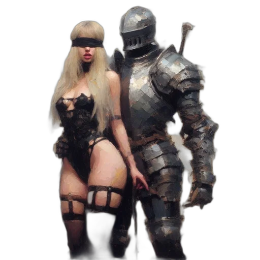 weapon, robot, sword, mask, concept art, fantasy art, 3d render, pixel art transparent PNG cut-out