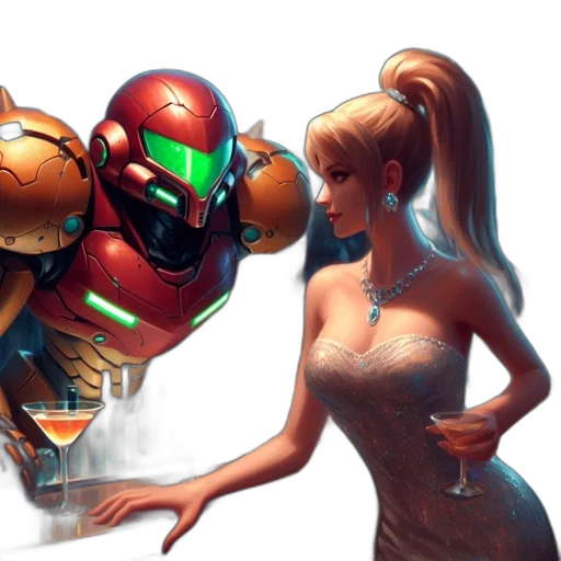 robot, concept art, fantasy art, comic book art, pixel art, outer space, woman, silver transparent PNG cut-out