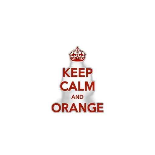 white, poster, text, keep, calm, love, orange, red transparent PNG cut-out