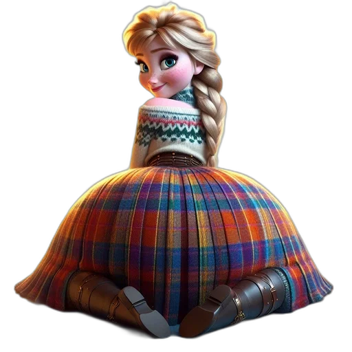 dress, crown, 3d render, concept art, snow, female, character, dressed transparent PNG cut-out