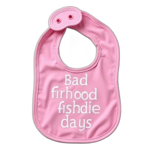 pink, baby, bib, words transparent PNG cut-out
