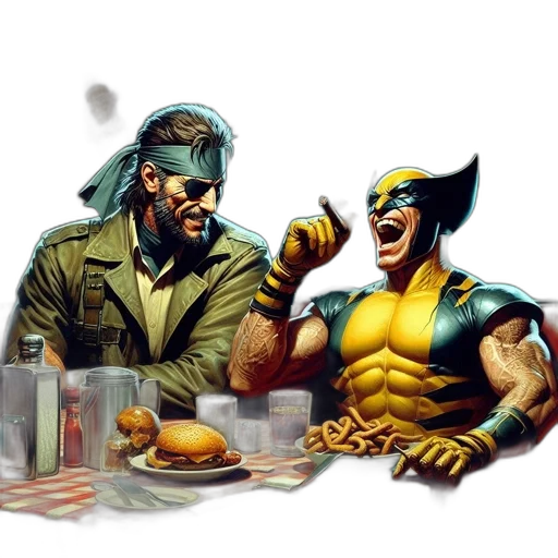 food, comic book art, concept art, pixel art, cyberpunk, golden, two, iconic transparent PNG cut-out