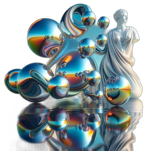 jewelry, dress, bottle, 3d render, concept art, vaporwave, fantasy art, outer space transparent PNG cut-out