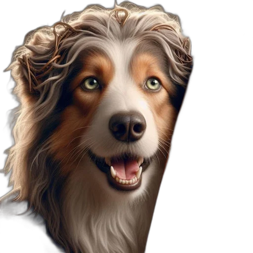face, hair, animal, staff, photorealistic, concept art, fantasy art, oil painting transparent PNG cut-out