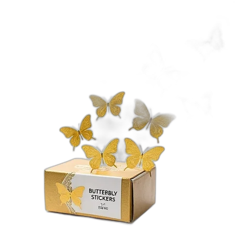jewelry, 3d render, golden, pack, gold, butterfly, stickers, intricate transparent PNG cut-out
