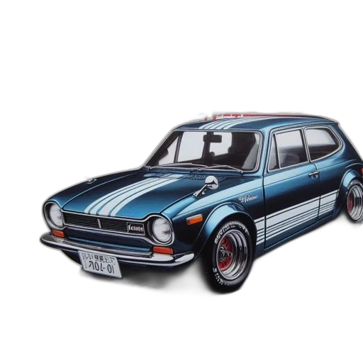 car, photorealistic, concept art, 3d render, cartoon, box, displays, honda transparent PNG cut-out