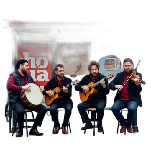 3d render, concept art, first, image, shows, group, four, men transparent PNG cut-out