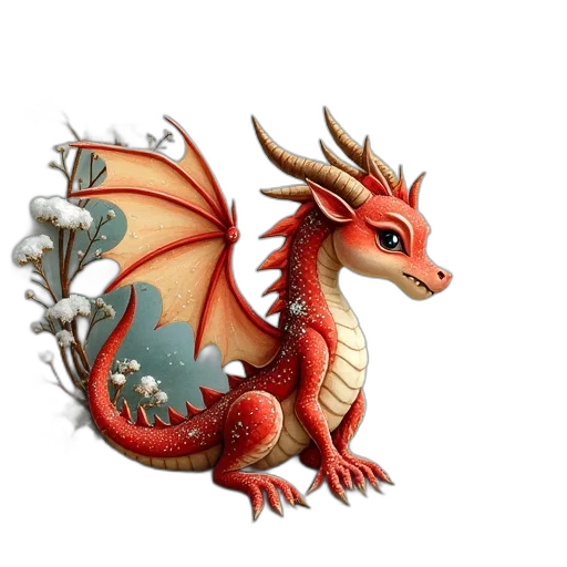 dragon, staff, animal, fantasy art transparent PNG cut-out