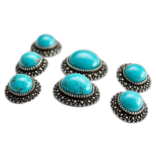jewelry, blue, collection, turquoise, gemstones, intricate, silver, settings transparent PNG cut-out