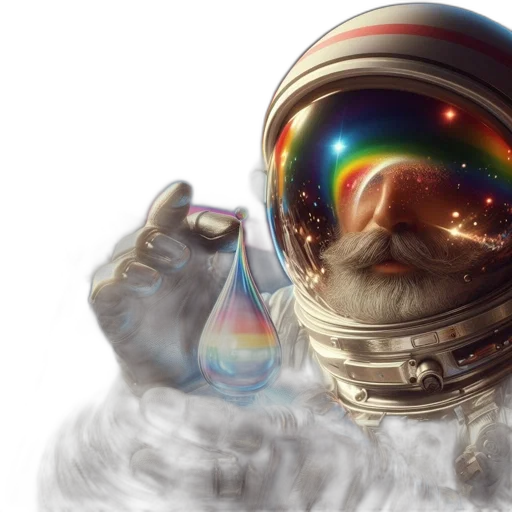 mask, concept art, photorealistic, fantasy art, vaporwave, outer space, fire, astronaut transparent PNG cut-out