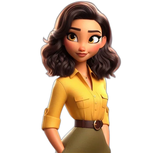 staff, dress, cartoon, 3d render, concept art, comic book art, golden, earth tones transparent PNG cut-out