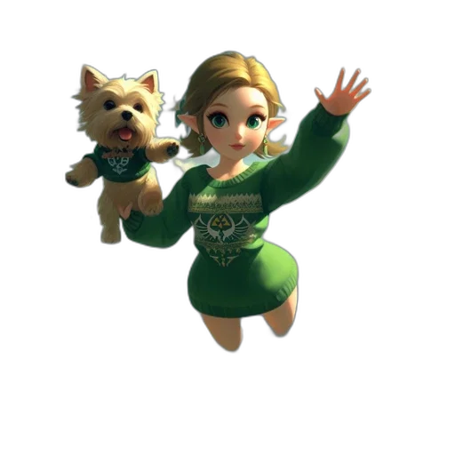 dress, animal, staff, creature, 3d render, concept art, pixel art, photorealistic transparent PNG cut-out