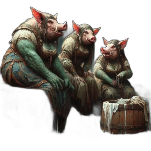 dragon, creature, staff, concept art, fantasy art, anthropomorphic, pigs, worn-out transparent PNG cut-out