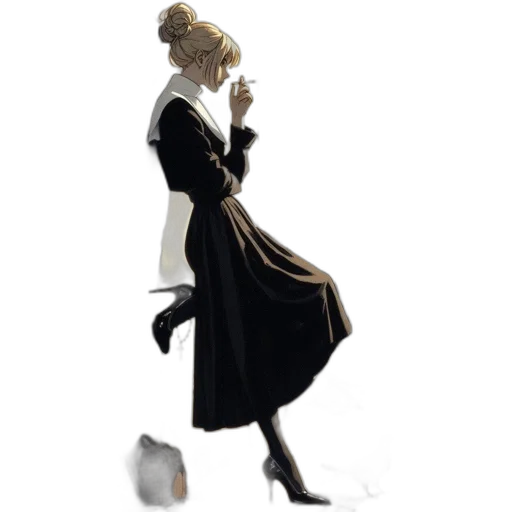dress, staff, jacket, concept art, pixel art, photorealistic, 3d render, monochrome transparent PNG cut-out