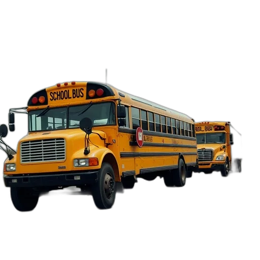 car, 3d render, concept art, photorealistic, school, bus, crashes, while transparent PNG cut-out