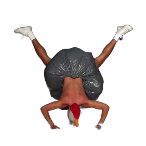 mask, creature, hat, jacket, concept art, photorealistic, 3d render, runway transparent PNG cut-out