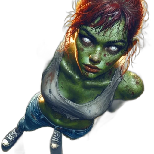 face, creature, concept art, comic book art, photorealistic, fantasy art, green, woman transparent PNG cut-out