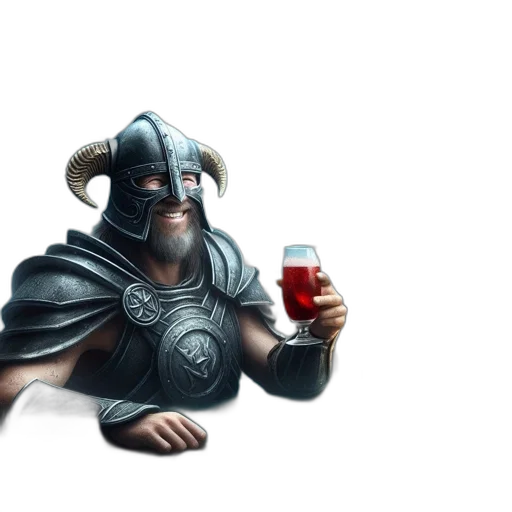 dragon, fantasy art, concept art, 3d render, pixel art, viking-like, warrior, wearing transparent PNG cut-out