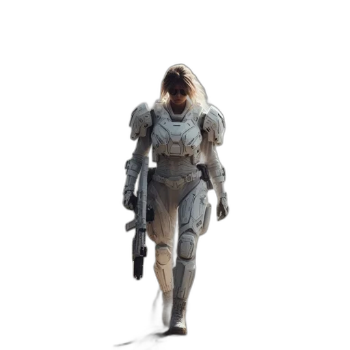 robot, weapon, sword, jacket, concept art, 3d render, fantasy art, pixel art transparent PNG cut-out
