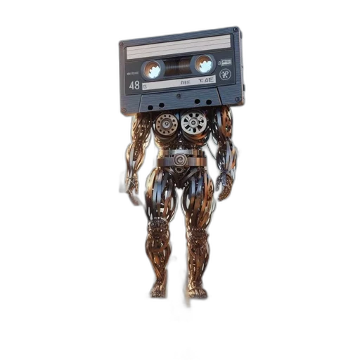 robot, creature, animal, cyberpunk, concept art, 3d render, vaporwave, giant transparent PNG cut-out