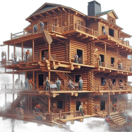 building, furniture, 3d render, concept art, photorealistic, fantasy art, fog, construction transparent PNG cut-out