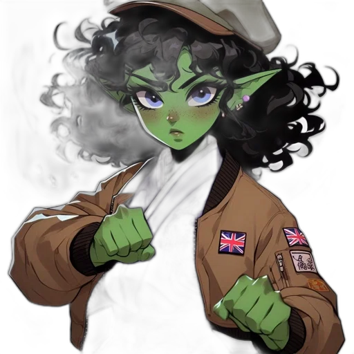 staff, jacket, weapon, concept art, fantasy art, comic book art, photorealistic, green transparent PNG cut-out