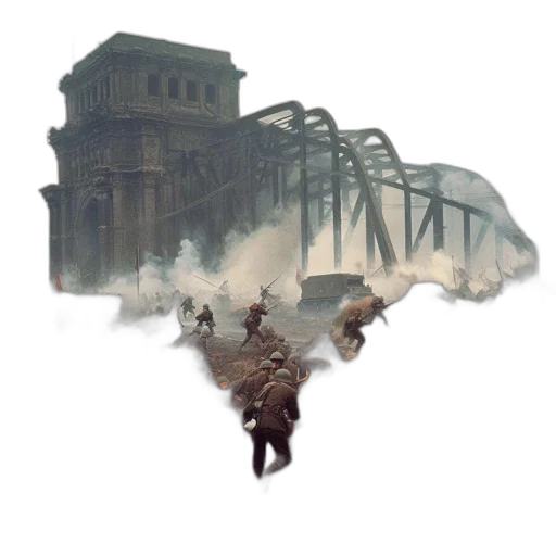 weapon, concept art, fantasy art, pixel art, photorealistic, fog, city street, fire transparent PNG cut-out