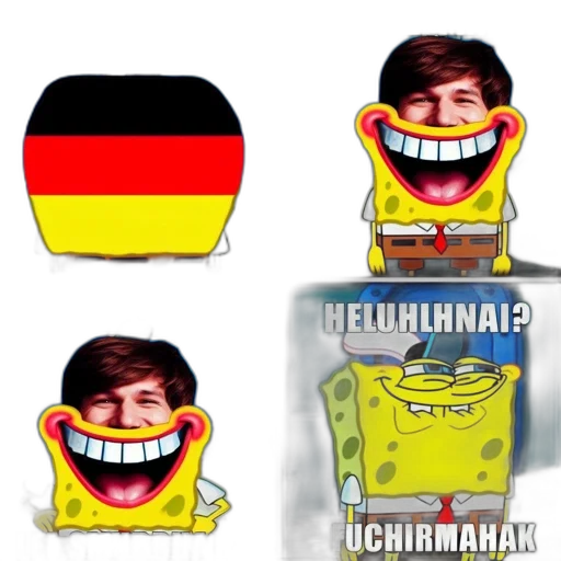 cartoon, meme, featuring, man, face, superimposed, onto, spongebob transparent PNG cut-out
