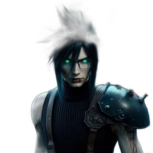 weapon, mask, concept art, fantasy art, cyberpunk, comic book art, dark, intense transparent PNG cut-out