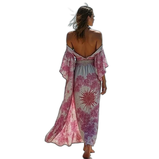 dress, hand, dyed, silk transparent PNG cut-out