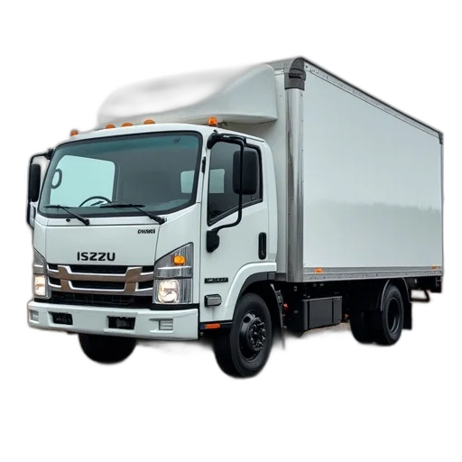 photorealistic, 3d render, truck, body, cab, isuzu, npr transparent PNG cut-out