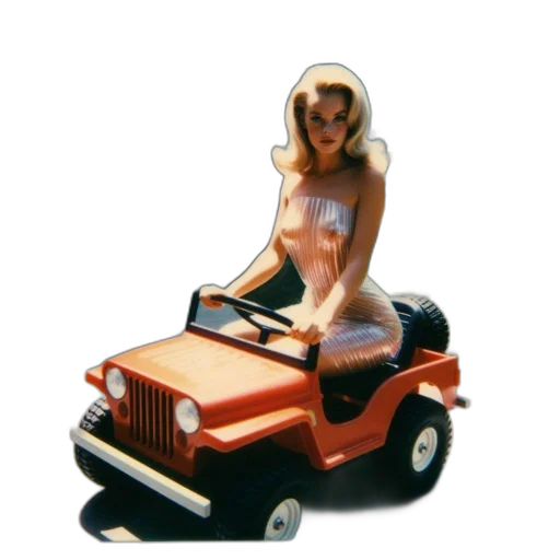 car, robot, dress, vaporwave, 3d render, concept art, photorealistic, woman transparent PNG cut-out