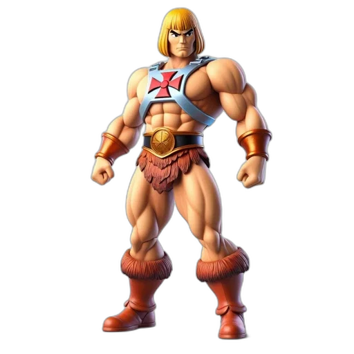 3d render, concept art, comic book art, rendered, character, muscular, man, blonde transparent PNG cut-out