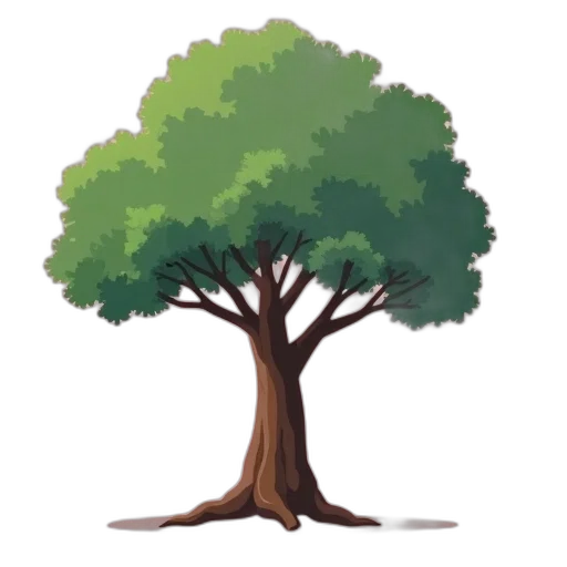 tree, crown, pixel art, concept art, 3d render, photorealistic, forest, earth tones transparent PNG cut-out