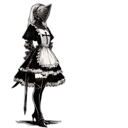dress, mask, robot, hat, concept art, pixel art, 3d render, fantasy art transparent PNG cut-out