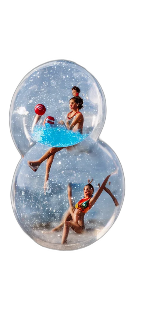 bottle, underwater, snow, globe transparent PNG cut-out